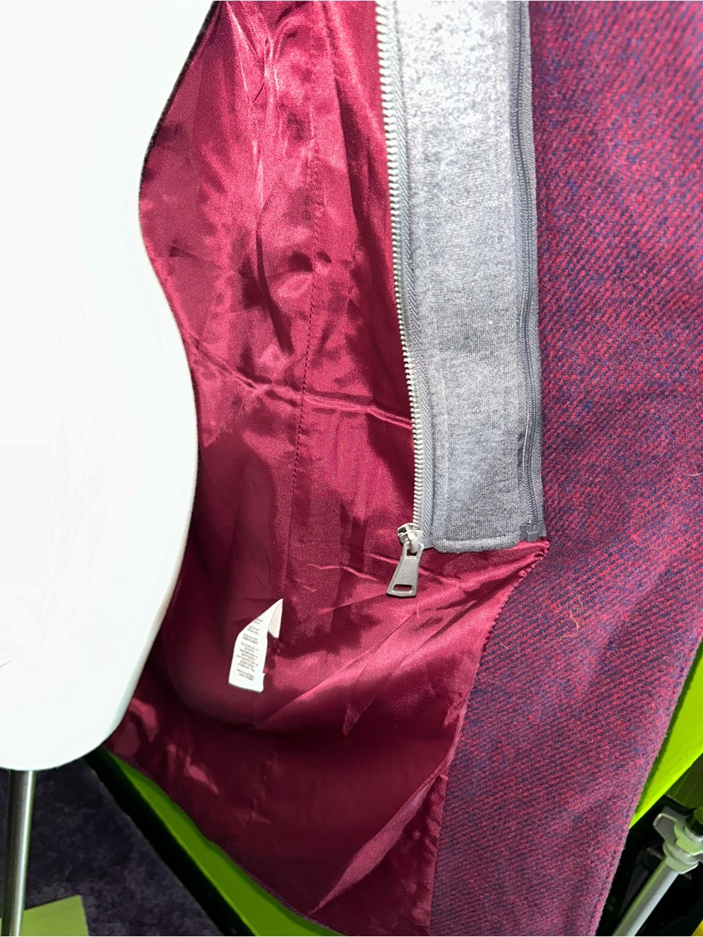 Women's Plum Acrylic Blend Single-Breasted Coat - Picture 10 of 12